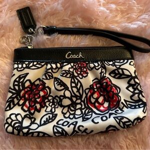 EUC Floral Coach Wristlet